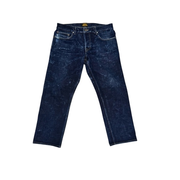 Brave Star Selvedge Jeans Straight Leg Button Fly Dark Denim USA Mens Size 35x28 - Picture 5 of 7